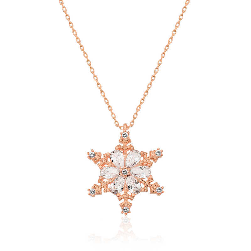 Srebrna Rose Gold Ggrlica Snježnog Cvijeta