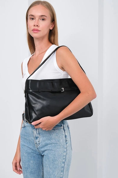 Lorien Torba za Rame s Detaljem Pojasa – Crna