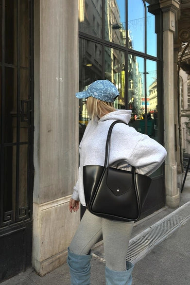 Ravelle Torba za Rame s Neseserom – Crna